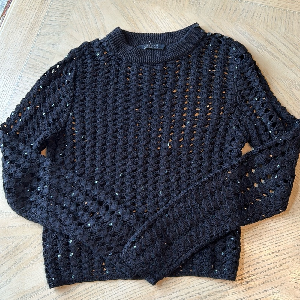 ALLSAINTS HAND EMBELLISHED SWEAT S-S - Picture 1 of 14